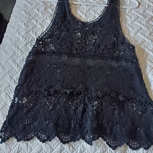 Lovetree Los Angeles Womens Lace Black Tank Top